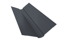 Планка ендовы верхней фигурной 150х150 Grand Line 0,5 PurLite Matt RAL 7024 мокрый асфальт (2м)