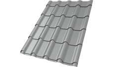 Профиль волновой "Камея" ("Kamea") 0,45 PE RAL 9006 бело-алюминиевый