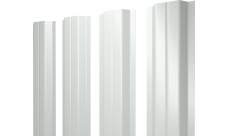 Штакетник П-образный A с прямым резом Grand Line 0,45 PE lite RAL 9003 сигнальный белый