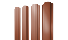 Штакетник Прямоугольный фигурный Grand Line 0,5 Satin RAL 8004 терракота