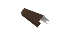 Планка угла внешнего сложная Кожуха сегментного 0,5 Rooftop Бархат RAL 8017 шоколад (1,8м)