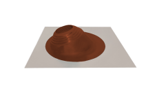 Проходной элемент (мастер флеш) угловой №2 (180-280мм) +185 EPDM (металлический неокрашенный фланец) терракот