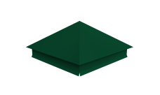 Колпак на столб 390х390мм с отливом 0,45 PE с пленкой RAL 6005 зеленый мох