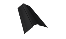 Планка конька фигурного 100x100 0,45 Drap ST RAL 9005 черный (2м)