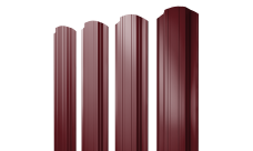 Штакетник Прямоугольный фигурный Grand Line 0,5 Satin Matt RAL 3005 красное вино