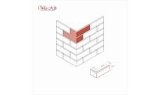 Угловой элемент White Hills Бремен брик 309-25 с расшивкой 1,2 см