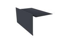 Планка ветровая для мягкой кровли 100х20х70 Grand Line 0,5 Velur X RAL 7024 мокрый асфальт (2м)