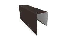 Планка П-образная заборная 17 Grand Line 0,5 PurLite матовый RR 32 темно-коричневый (2м)