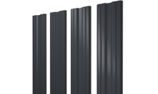 Штакетник Twin с прямым резом 0,45 Drap-double TX RAL 7024 мокрый асфальт