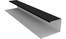 Планка П-образная Экобрус Grand Line 0,45 PE с пленкой RAL 9005 черный (2м)