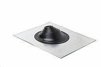 Проходной элемент (мастер флеш) угловой №1 (75-200мм) +240 силиконовый (металлический неокрашенный фланец) черный