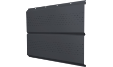 Софит металлический ЭкоБрус new Grand Line c перфорацией 0,45 PE с пленкой RAL 7024 мокрый асфальт