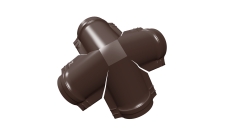 Четверник конька полукруглого 0,45 Drap с пленкой RAL 8017 шоколад