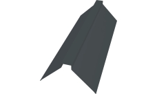 Планка конька плоского 115х30х115 Grand Line 0,45 ПЭ двухсторонний с пленкой RAL 7016 антрацитово-серый (2м)