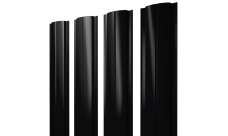 Штакетник Полукруглый Slim с прямым резом Grand Line 0,45 PE-Double RAL 9005 черный