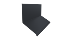 Планка примыкание верхнее к стене фальц Grand Line 150х130х20 0,5 Satin Matt TX RAL 7024 мокрый асфальт (2м)