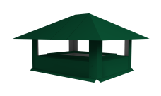 Дымник на трубу 520х390мм 0,5 Satin Matt с пленкой RAL 6005 зеленый мох