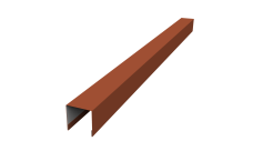 Планка вертикальная лицевая для забора жалюзи Palermo 0,5 PurLite Matt RAL 8004 терракота (3м)