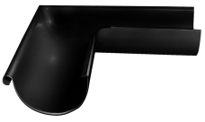 Угол желоба внешний Grand Line ПЭ 90гр 125мм RAL 9005 черный